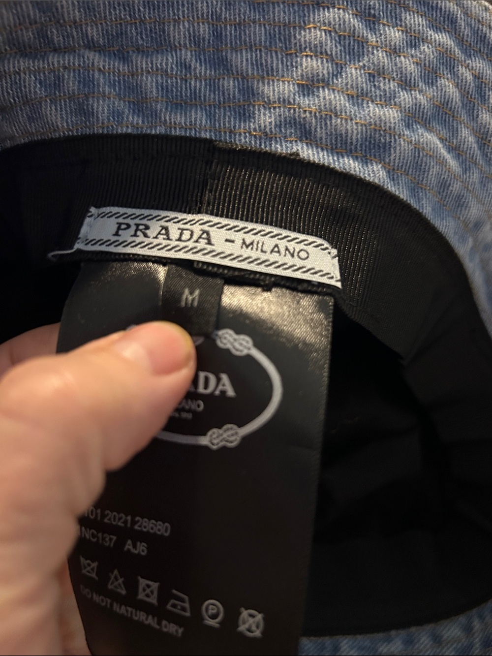 Prada Light Blue Denim Bucket Hat - Picture 8 of 8
